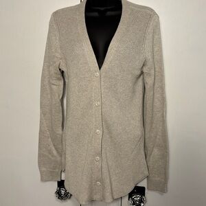 CAbi tan women’s V-Neck Cardigan size small